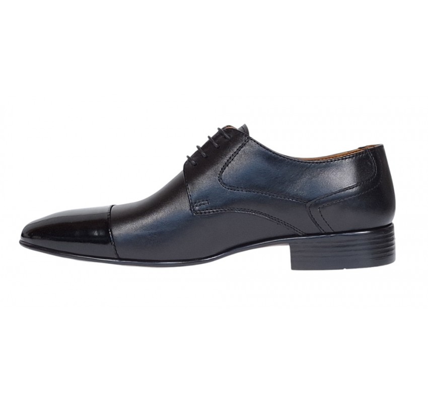 Pantofi barbati eleganti din piele naturala cu varf lacuit 016BXNL