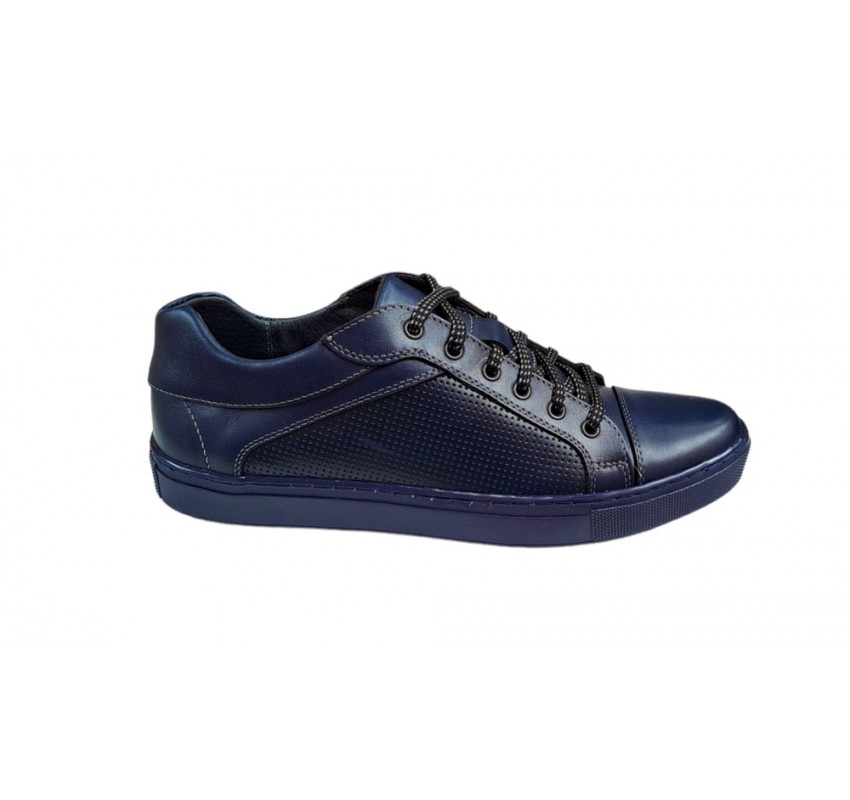 Pantofi barbati sport din piele naturala, Bleumarin - CIUCALETI SHOES 1021BL