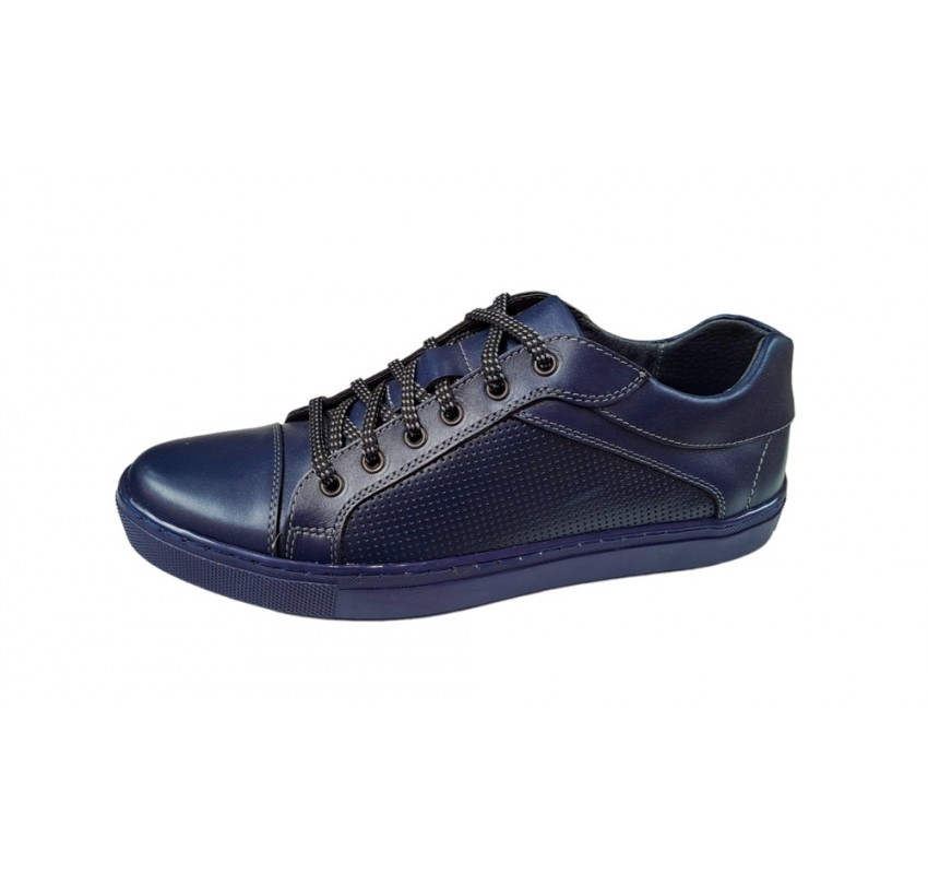 Pantofi barbati sport din piele naturala, Bleumarin - CIUCALETI SHOES 1021BL