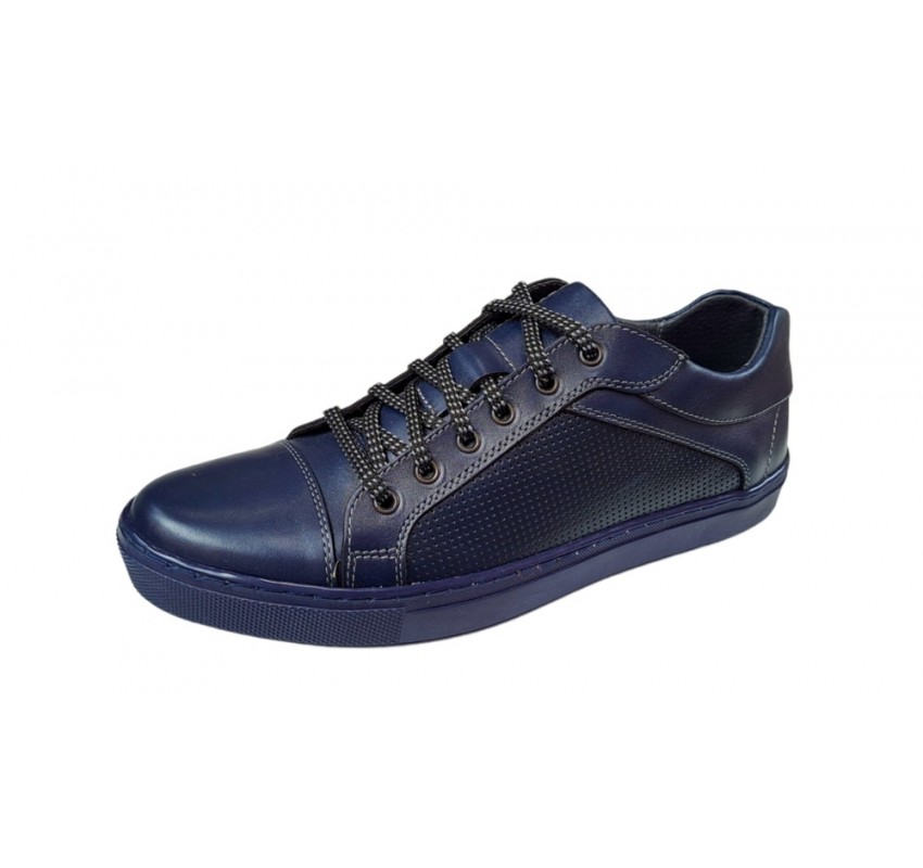 Pantofi barbati sport din piele naturala, Bleumarin - CIUCALETI SHOES 1021BL