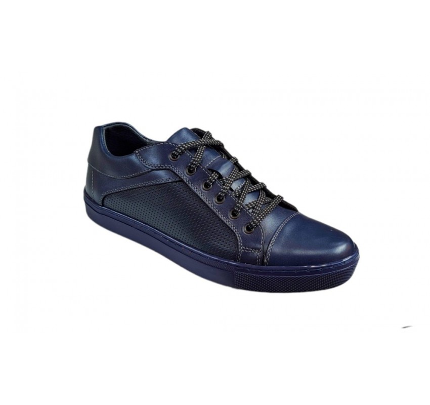 Pantofi barbati sport din piele naturala, Bleumarin - CIUCALETI SHOES 1021BL