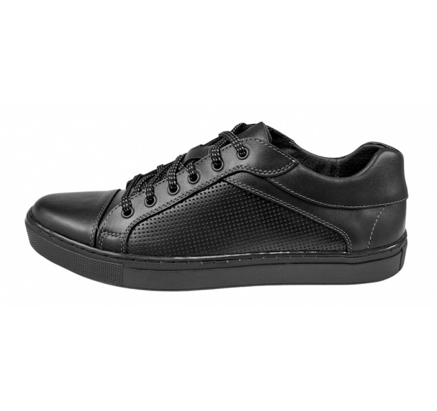 Pantofi barbati sport din piele naturala, Negru - CIUCALETI SHOES 1021NG