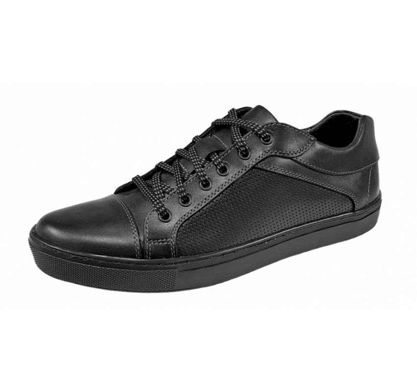 Pantofi barbati sport din piele naturala, Negru - CIUCALETI SHOES 1021NG