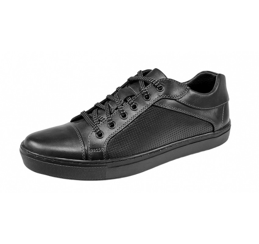 Pantofi barbati sport din piele naturala, Negru - CIUCALETI SHOES 1021NG