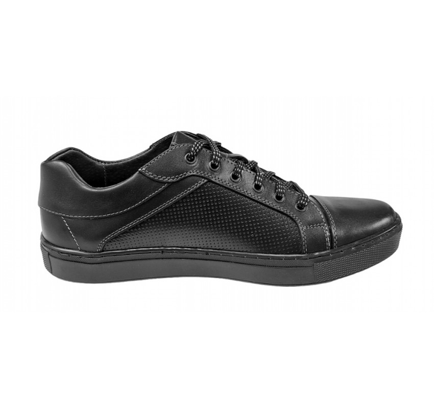 Pantofi barbati sport din piele naturala, Negru - CIUCALETI SHOES 1021NG