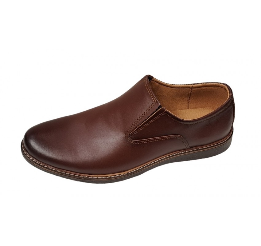 Pantofi barbati casual, din piele naturala maro, CIUCALETI SHOES, 330ELM