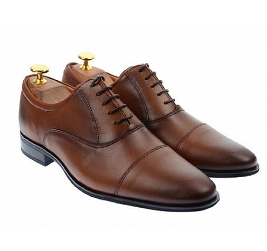 OFERTA MARIMEA  40  -  Pantofi barbati eleganti, cu siret, din piele naturala maro coniac - 347CONIAC 