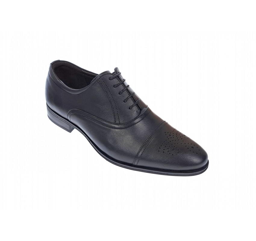 OFERTA MARIMEA  39,  44  -Pantofi barbati eleganti, cu siret, din piele naturala neagra - L356NEGRU