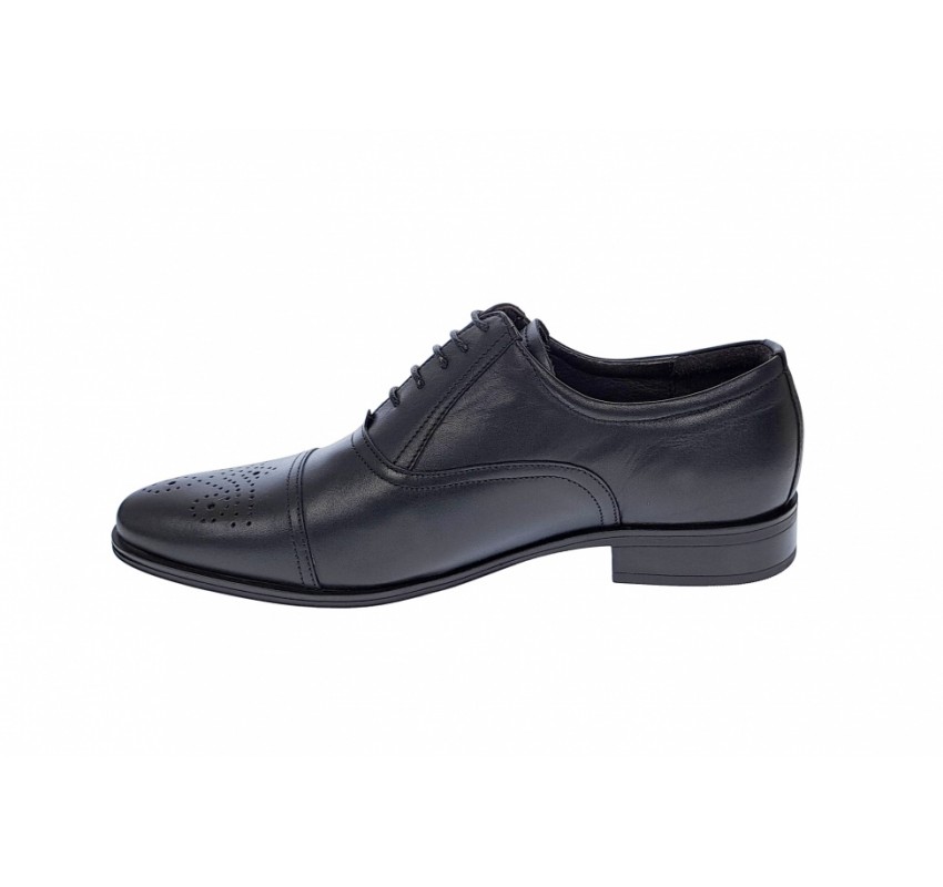 OFERTA MARIMEA  39,  44  -Pantofi barbati eleganti, cu siret, din piele naturala neagra - L356NEGRU