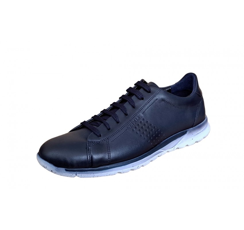 Pantofi casual barbati din piele naturala bleumarin 397BL