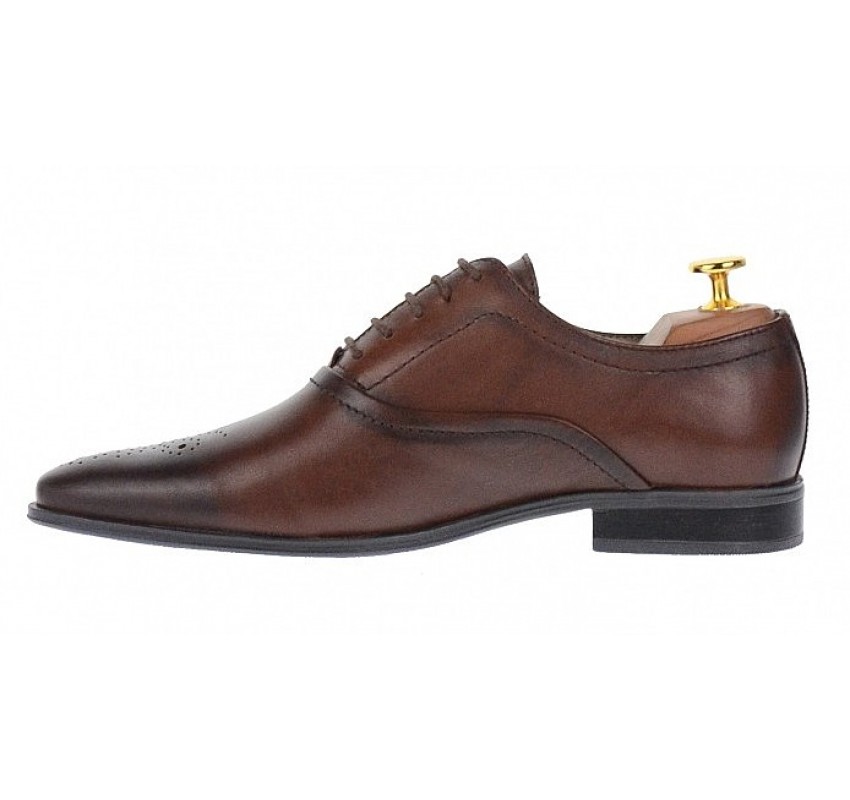 Pantofi barbati oxford, eleganti din piele naturala, maro - 585MARO