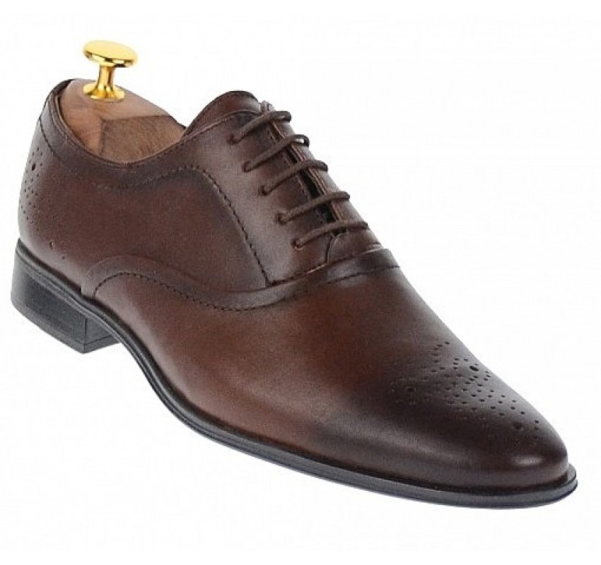 Pantofi barbati oxford, eleganti din piele naturala, maro - 585MARO