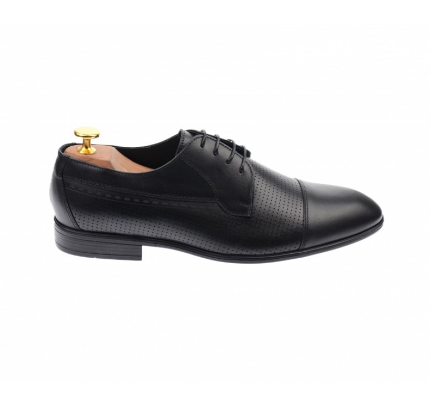 Pantofi barbati office, eleganti, negri, din piele naturala 709NEGRU