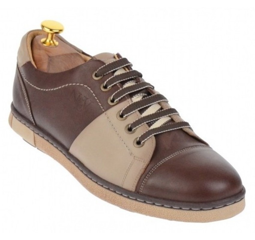 Pantofi barbati casual, sport din piele naturala maro - 747M