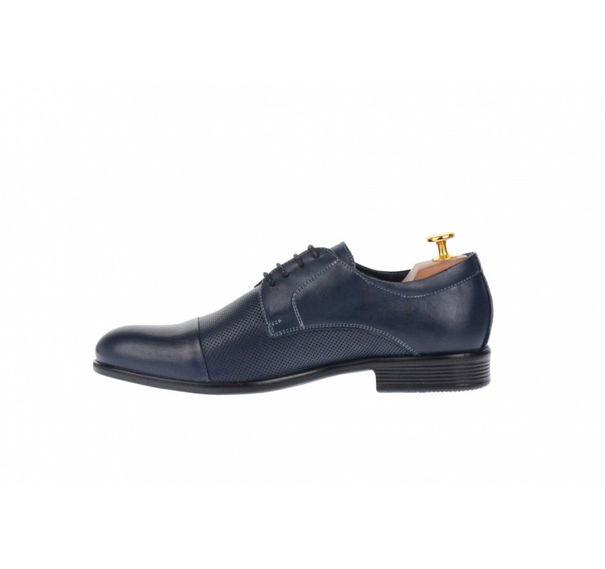 Pantofi barbati, office, eleganti din piele naturala, bleumarin -  8305BLUE