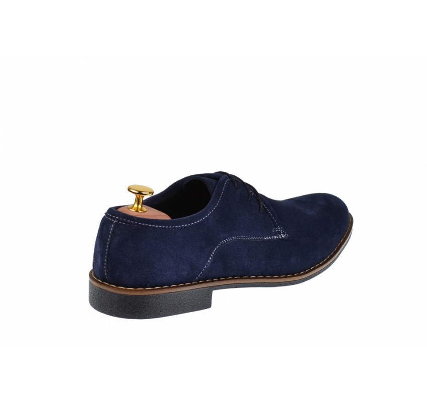 Pantofi barbati casual din piele naturala bleumarin - 85BLVEL