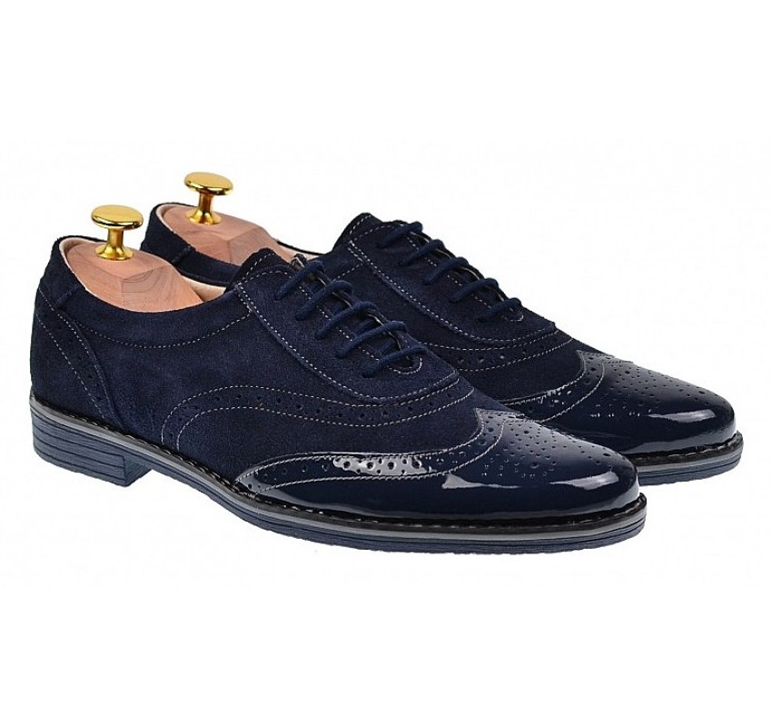 Pantofi barbati eleganti din piele naturala, bleumarin, 870LVBLM