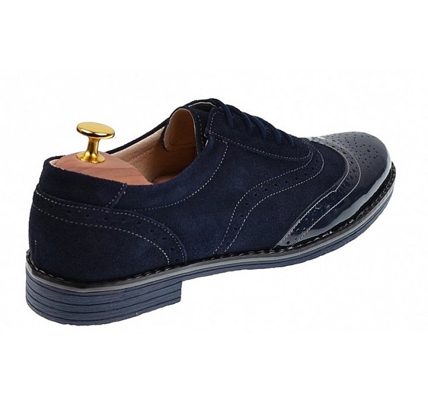 Pantofi barbati eleganti din piele naturala, bleumarin, 870LVBLM