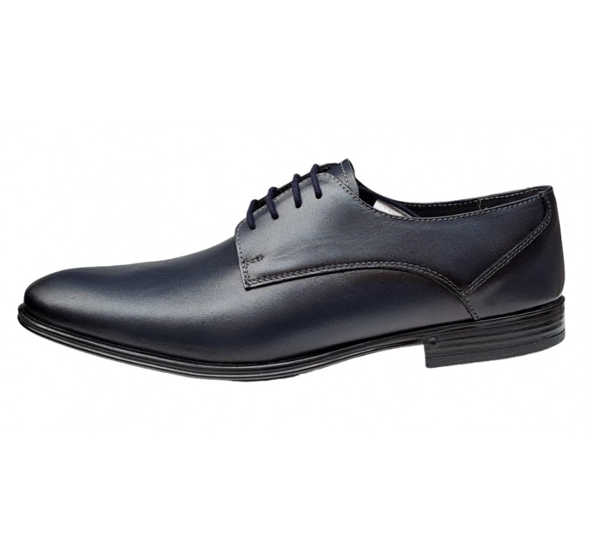 Pantofi perfecti pentru barbati eleganti, incaltaminte romaneasca din piele naturala, Bleumarin, 998BLM