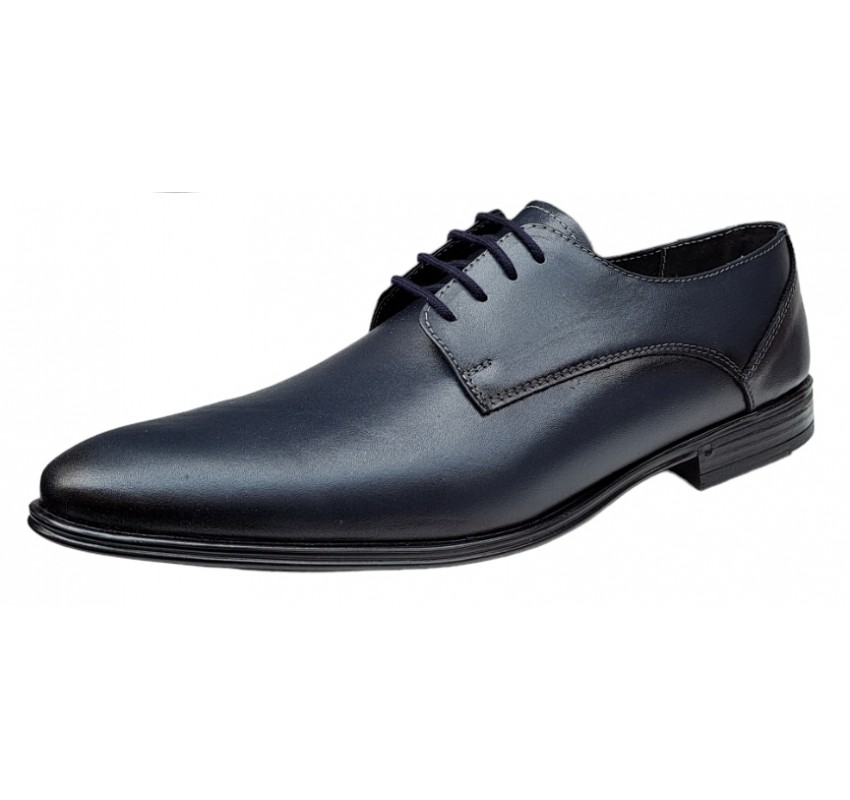 Pantofi perfecti pentru barbati eleganti, incaltaminte romaneasca din piele naturala, Bleumarin, 998BLM