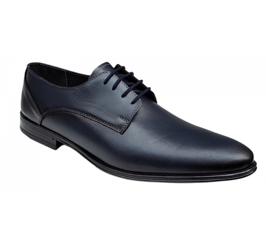 Pantofi perfecti pentru barbati eleganti, incaltaminte romaneasca din piele naturala, Bleumarin, 998BLM