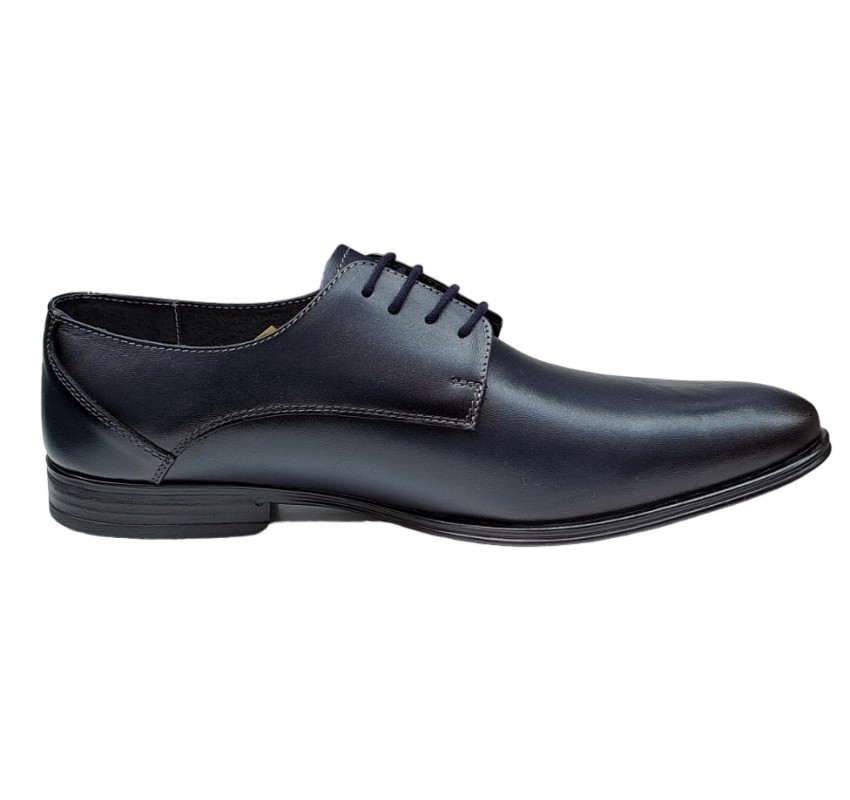 Pantofi perfecti pentru barbati eleganti, incaltaminte romaneasca din piele naturala, Bleumarin, 998BLM