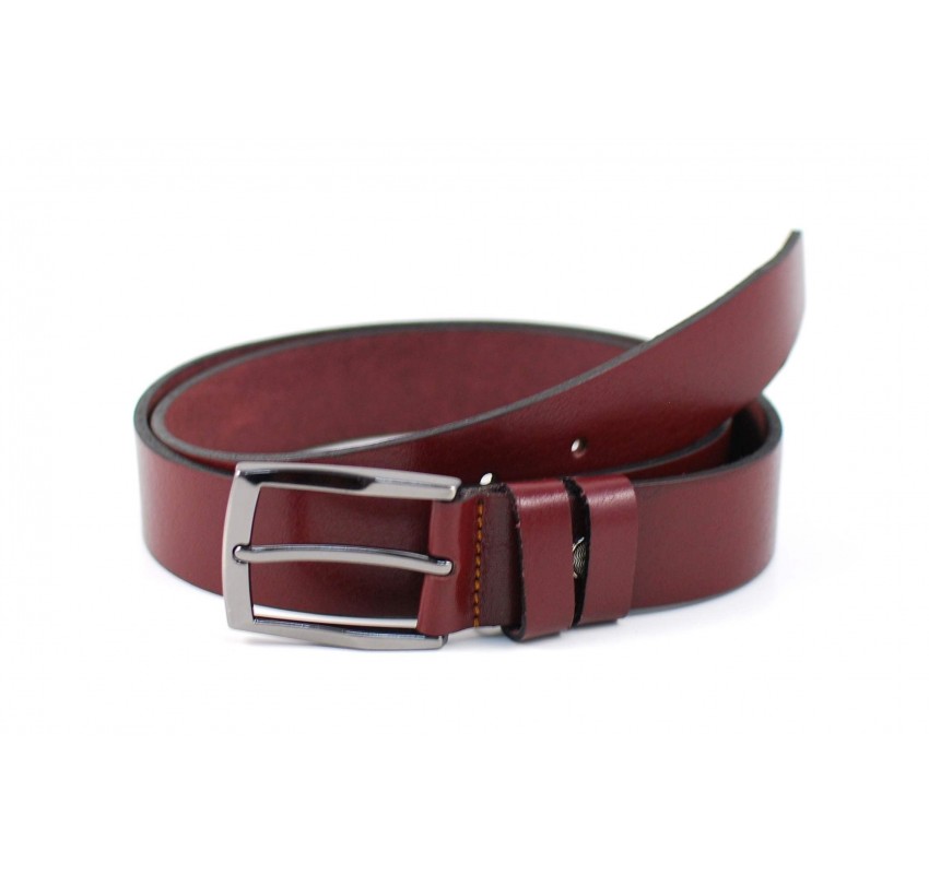 Curea barbati eleganta din piele naturala bordo DR135BORDO