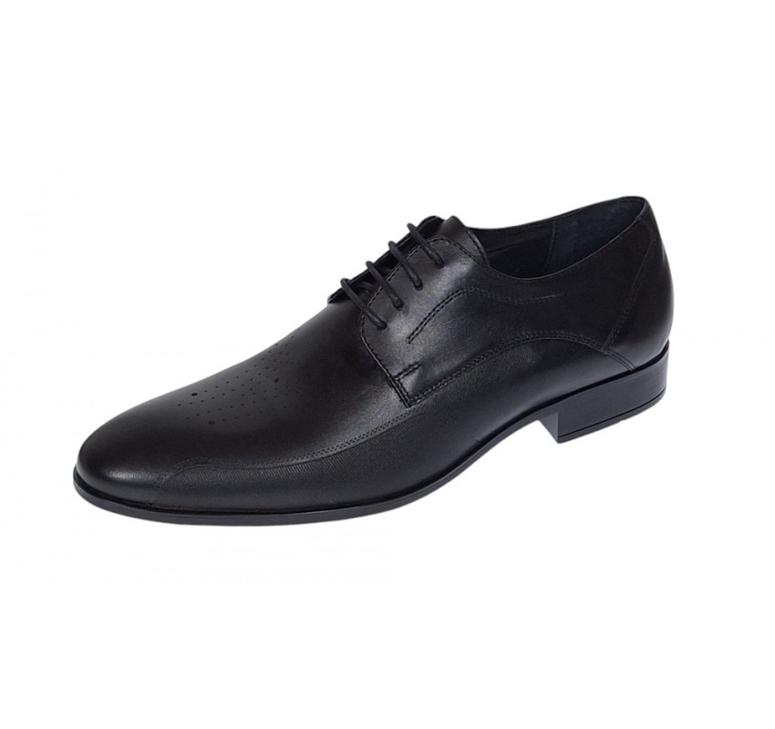 Pantofi barbati office eleganti din piele naturala Negru SIR015N