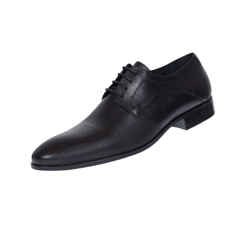 Pantofi barbati office eleganti din piele naturala Negru SIR015N