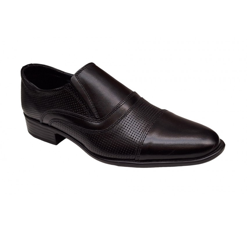 Pantofi barbati, eleganti, piele naturala, negru - GKR01N