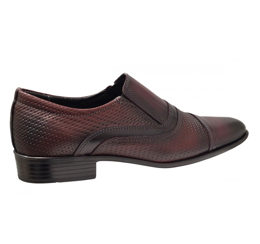 Pantofi eleganti pentu barbati piele naturala bordeaux - GKR01VIS