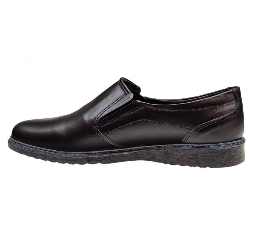 Pantofi barbati, casual, piele naturala, Negru - GKR04N