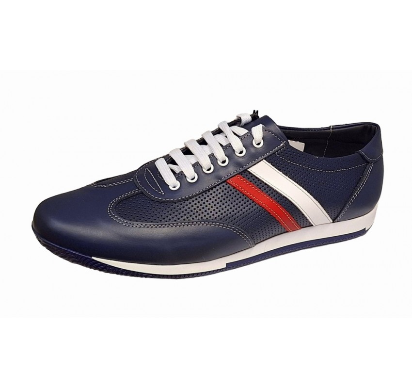 Pantofi barbati sport din piele naturala Blue Kod - GKR102BLU