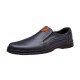 Pantofi barbati casual din piele naturala pe calapod lat cu elastic GKR104BL