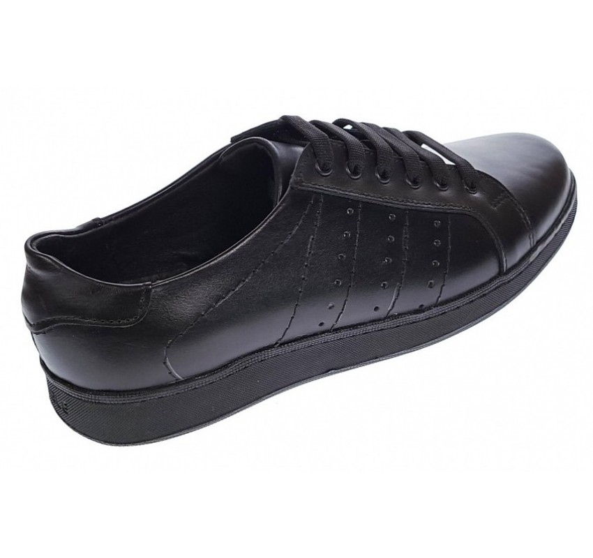 Pantofi casual barbati, din piele naturala de culoare neagra GKR2020N