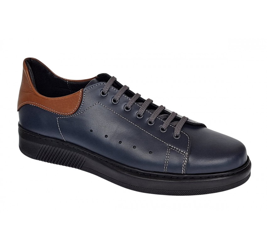 Pantofi casual barbati din piele naturala Cairo 5 Bleumarin GKR23XBL