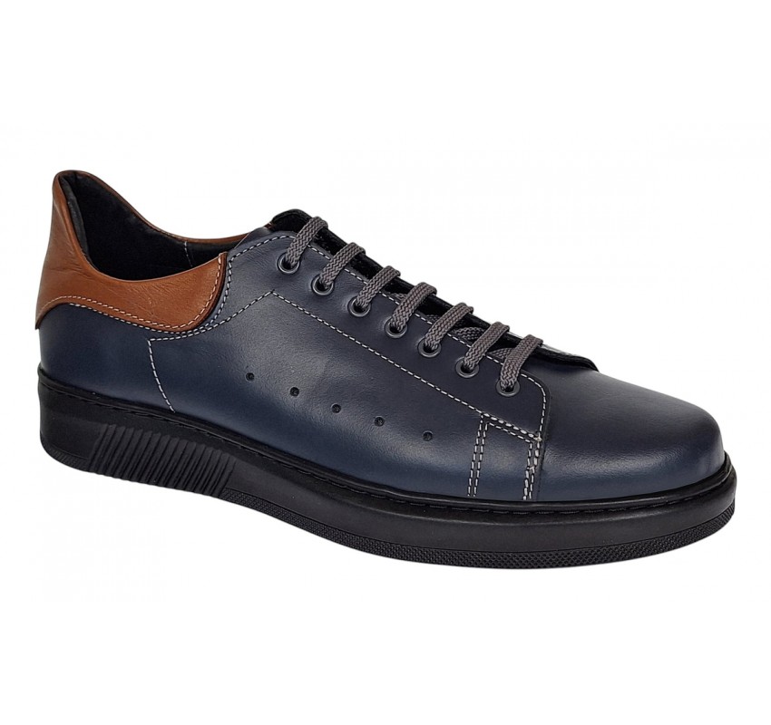 Pantofi casual barbati din piele naturala Cairo 5 Bleumarin GKR23XBL