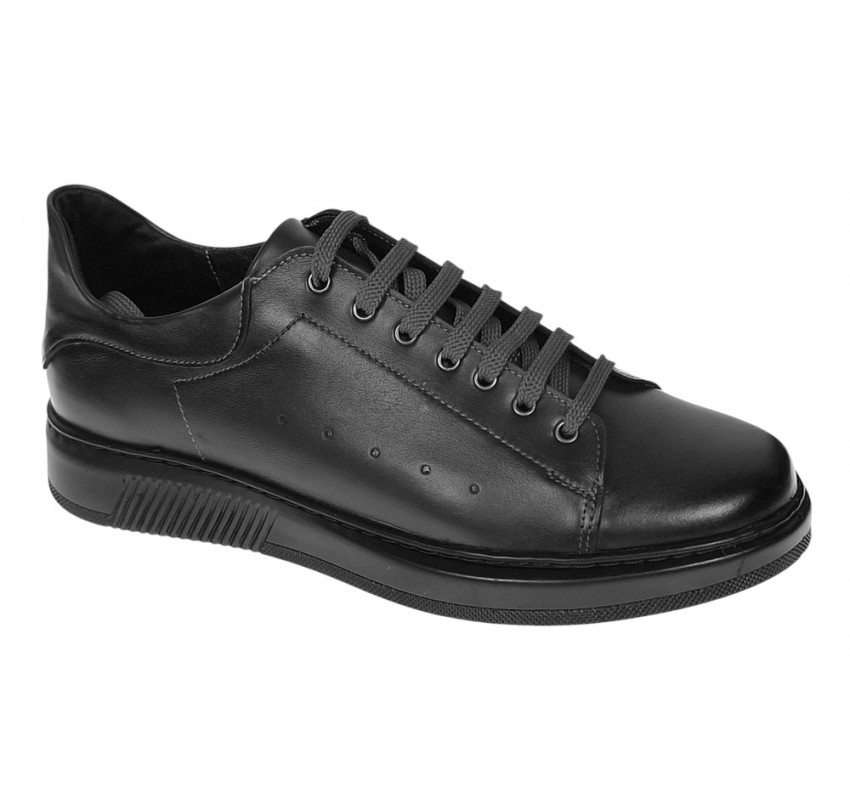 Pantofi barbati Sport Casual din piele naturala, Negru GKR2X1N