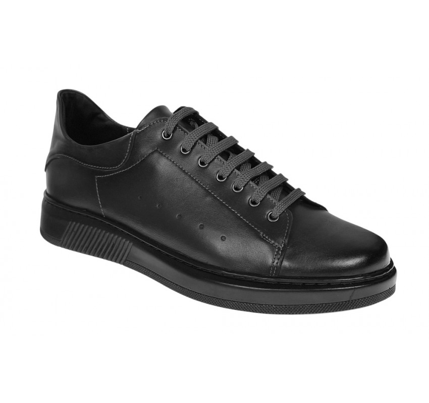 Pantofi barbati Sport Casual din piele naturala, Negru GKR2X1N