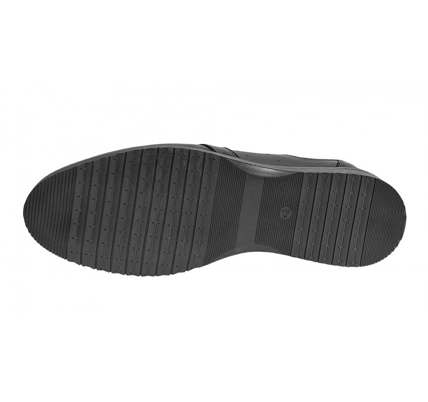 Pantofi barbati casual din piele naturala Negru GKR32N