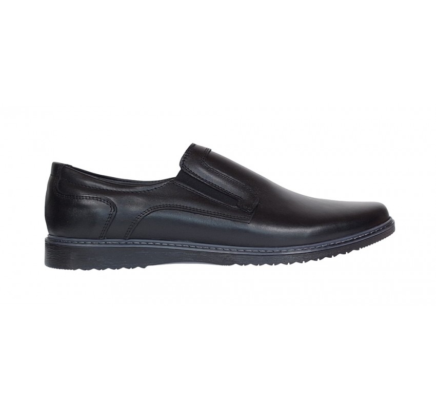 Pantofi casual barbati din piele naturala Negru GKR 331ELN