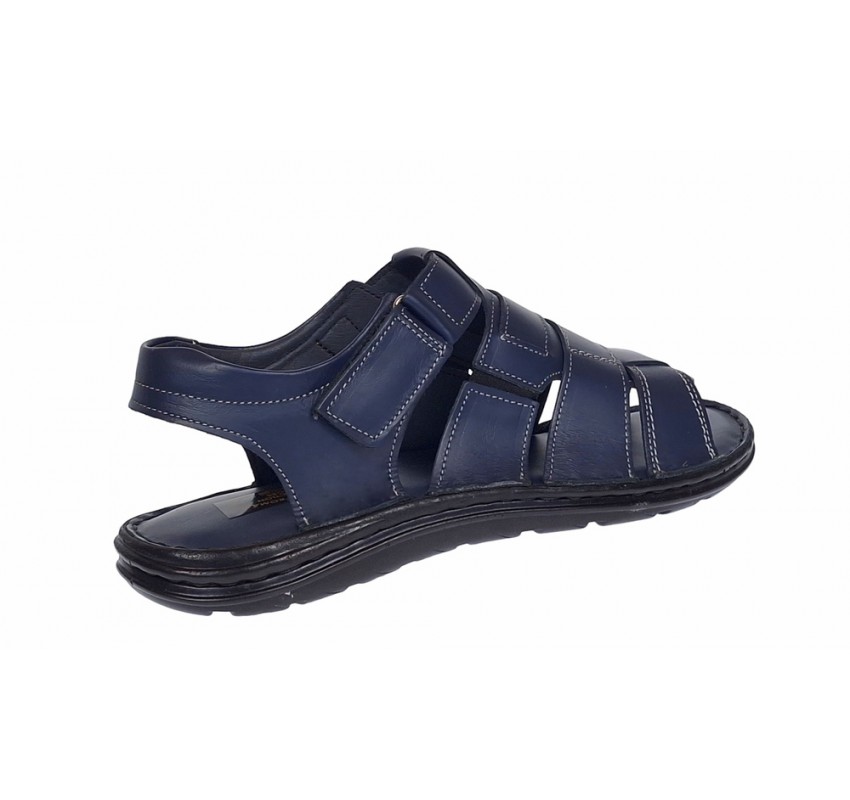 Sandale barbati casual din piele naturala bleumarin GKR47BL