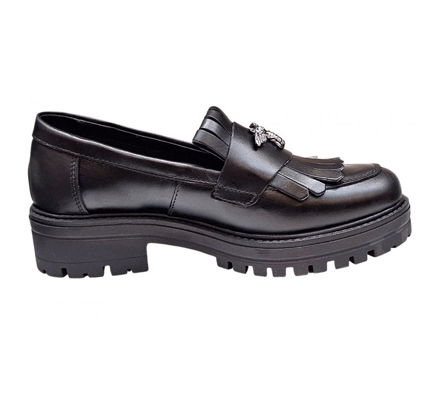 Pantofi dama casual din piele naturala Negru GKR4XN