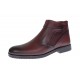 Ghete barbati casual, din piele naturala, cu fermoar, imblanite, GKR Rome Bordeaux