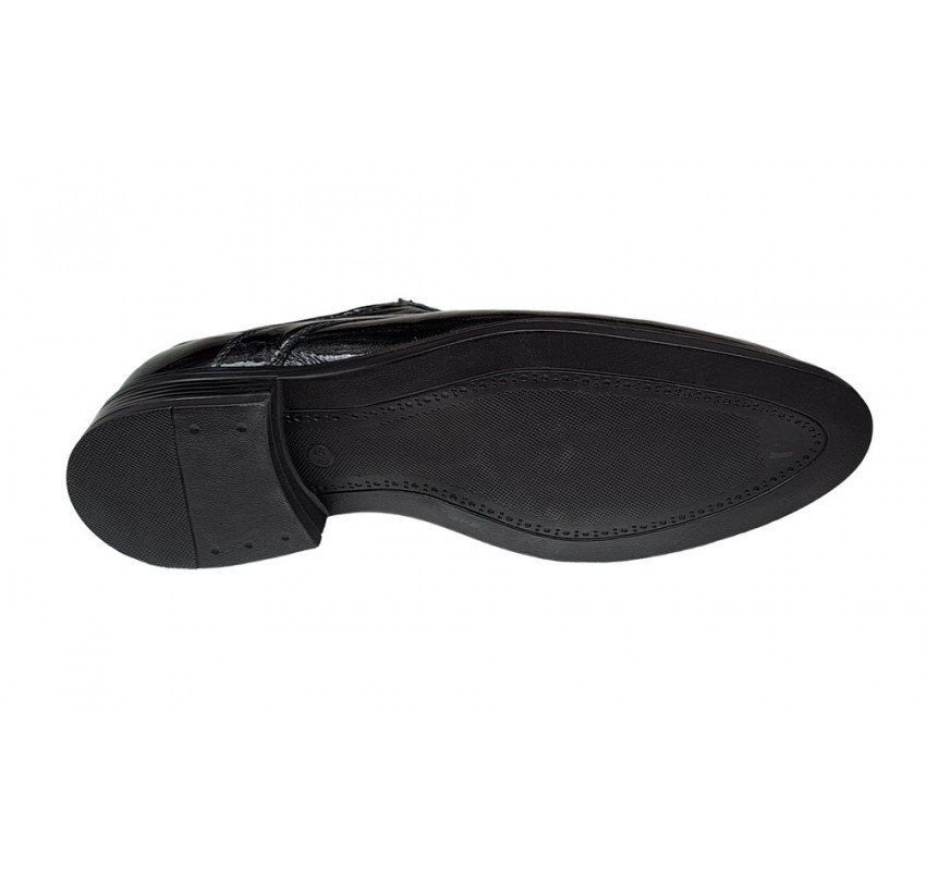 Pantofi barbati eleganti din piele naturala, Negru LAC GKR62N