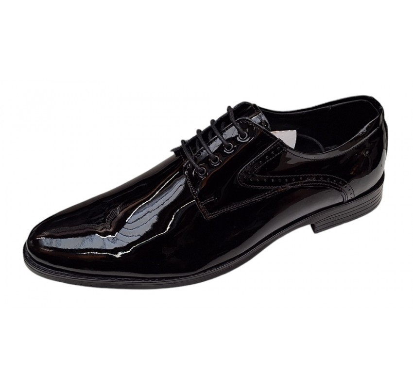 Pantofi barbati eleganti din piele naturala Negru Lac GKR6XNL