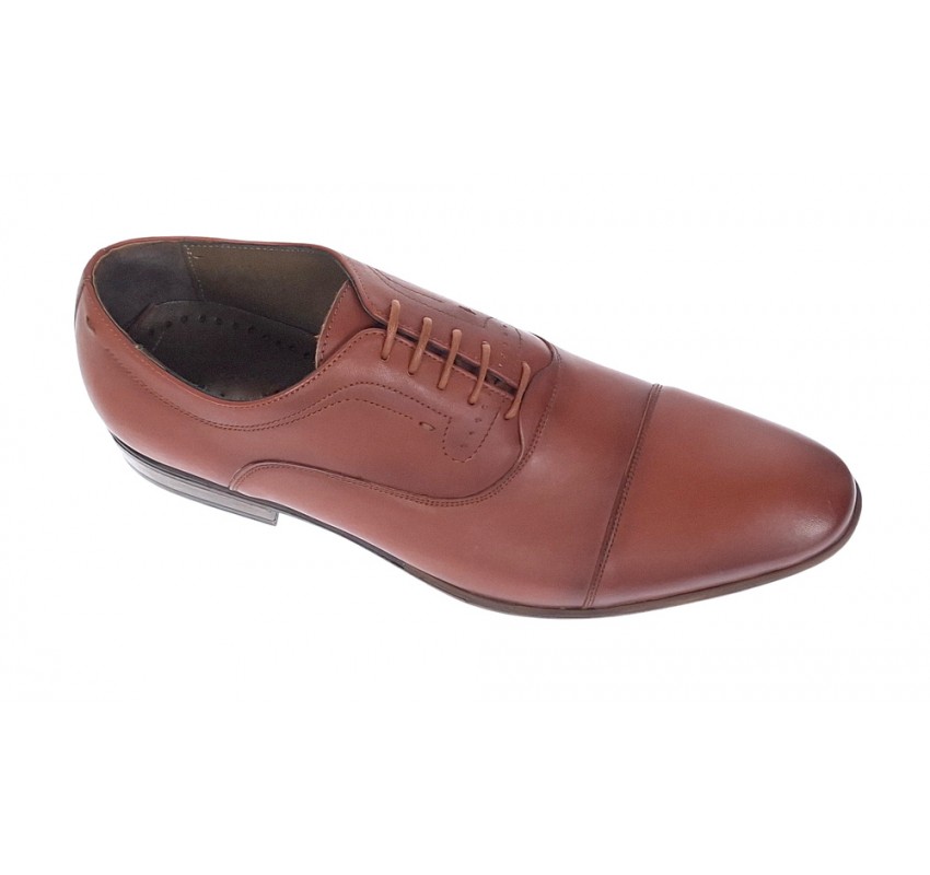 Pantofi barbati eleganti din piele naturala Maro cognac GKR745MC