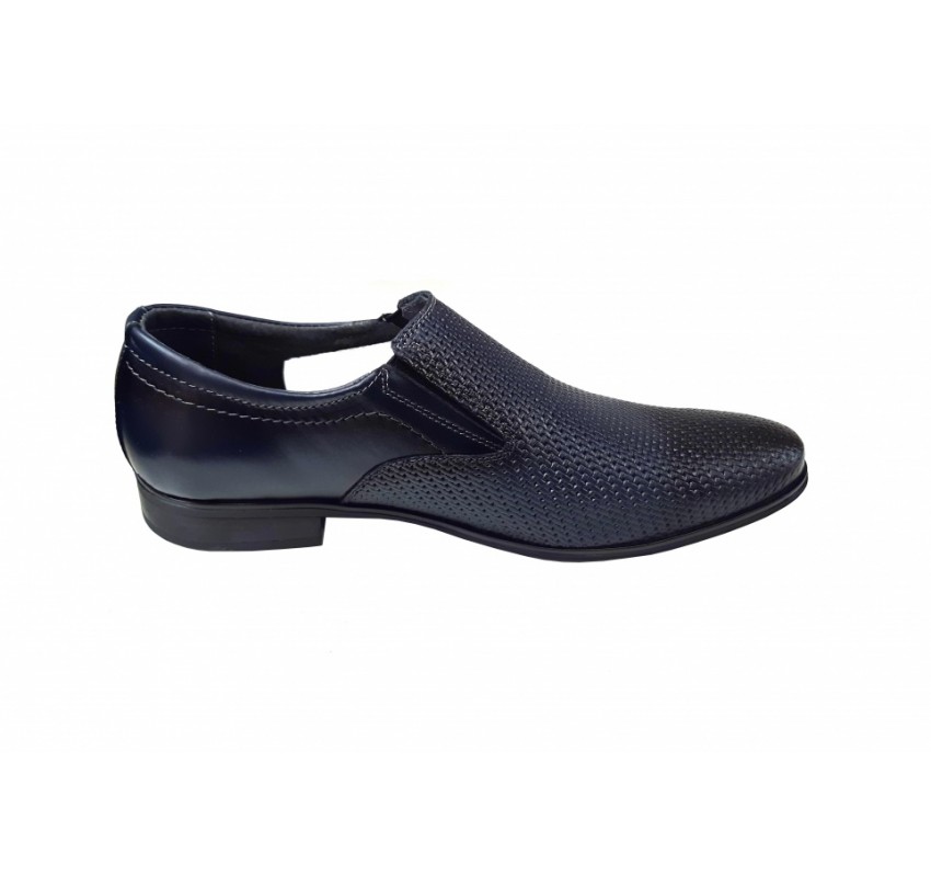 Pantofi barbati eleganti, din piele naturala, Bleumarin, cu elastic  891BLM