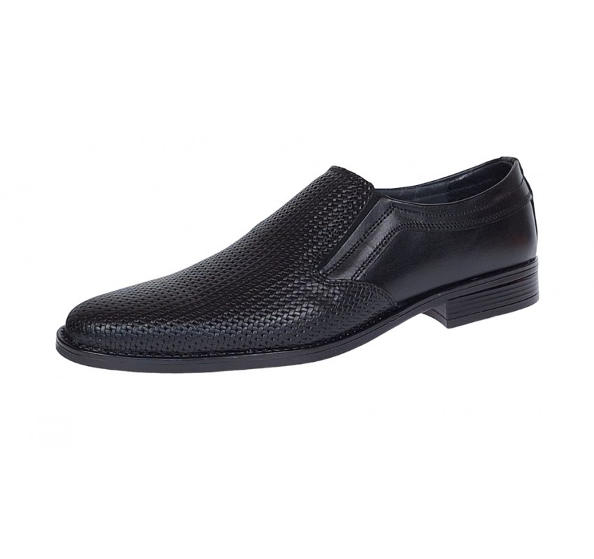 Pantofi barbati eleganti, din piele naturala, Negru cu elastic 891N