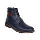 Ghete barbati sport casual din piele naturala cu siret si fermoar (imblanite) Corsa - GKR95BL